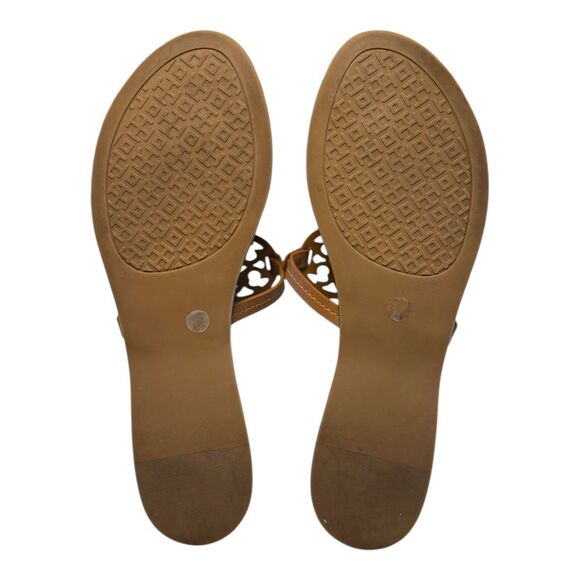 Tory Burch Mini Miller Thong Sandals Flip Flops Cognac Brown Size 8.5 - Picture 9 of 14